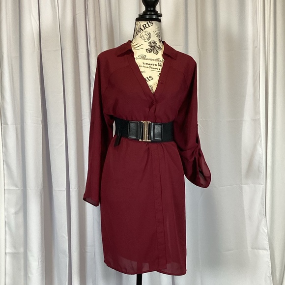 Alfani Dresses & Skirts - 1544. Alfani Berry Tunic Button-Up NWT Size Large